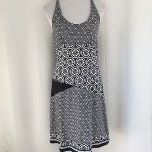 Prana Womens Black White Floral Strap Dress XL